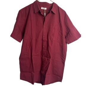 Jekaoi Men’s Linen Blend Shirt Size Large Red NWT!